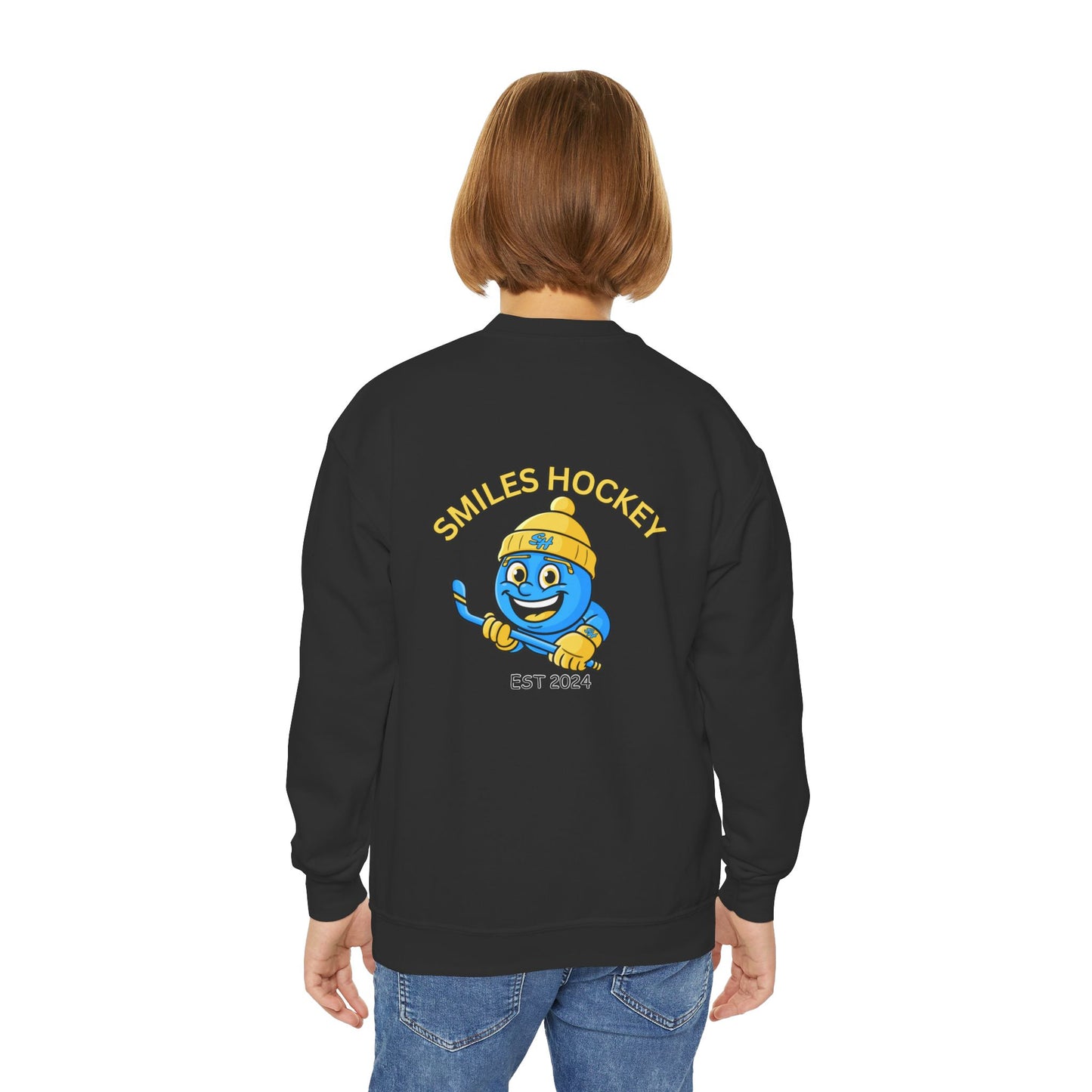 (8) Youth - Smiles Hockey Logo Crewneck
