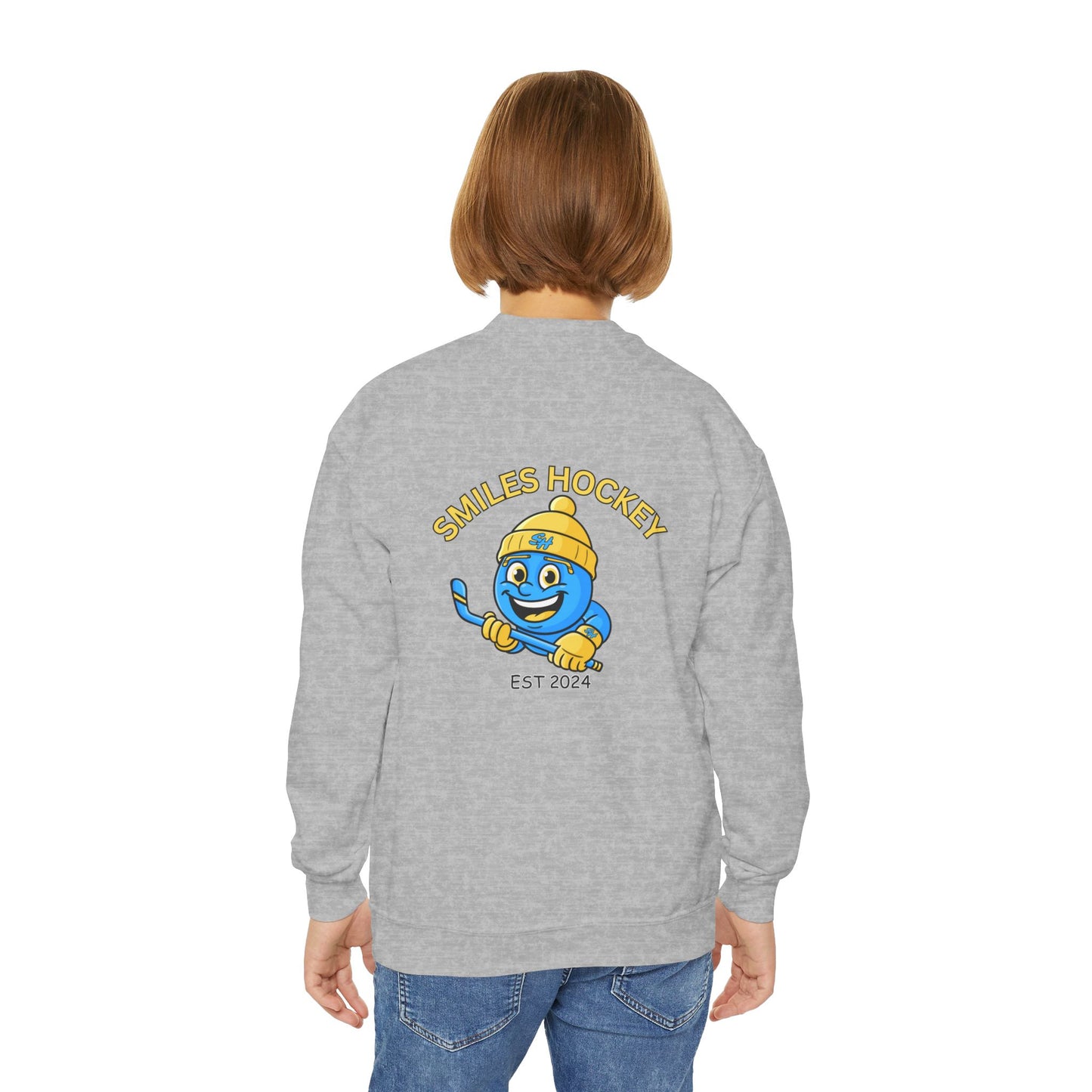 (8) Youth - Smiles Hockey Logo Crewneck