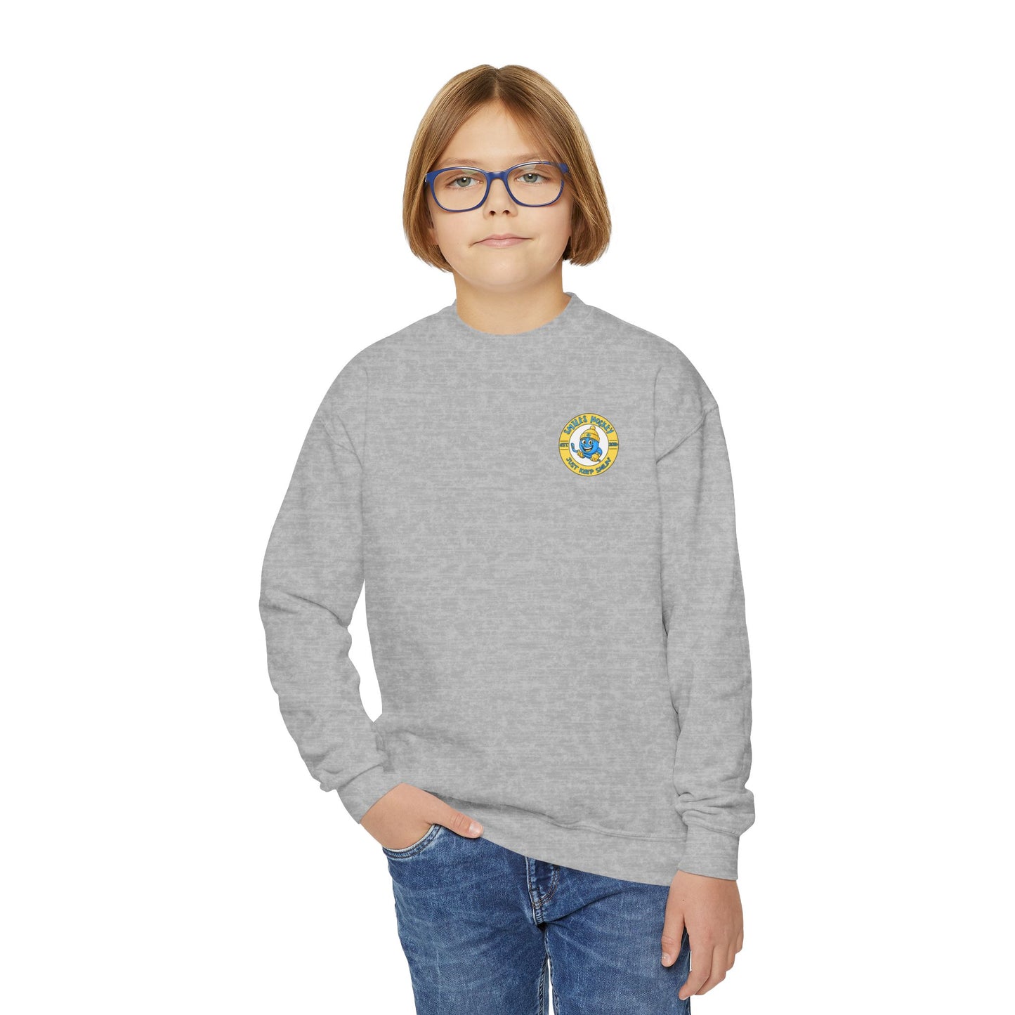 (8) Youth - Smiles Hockey Logo Crewneck