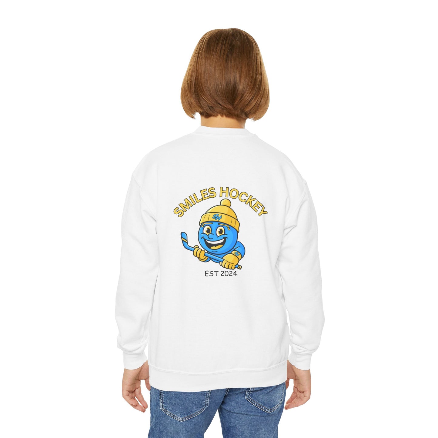 (8) Youth - Smiles Hockey Logo Crewneck