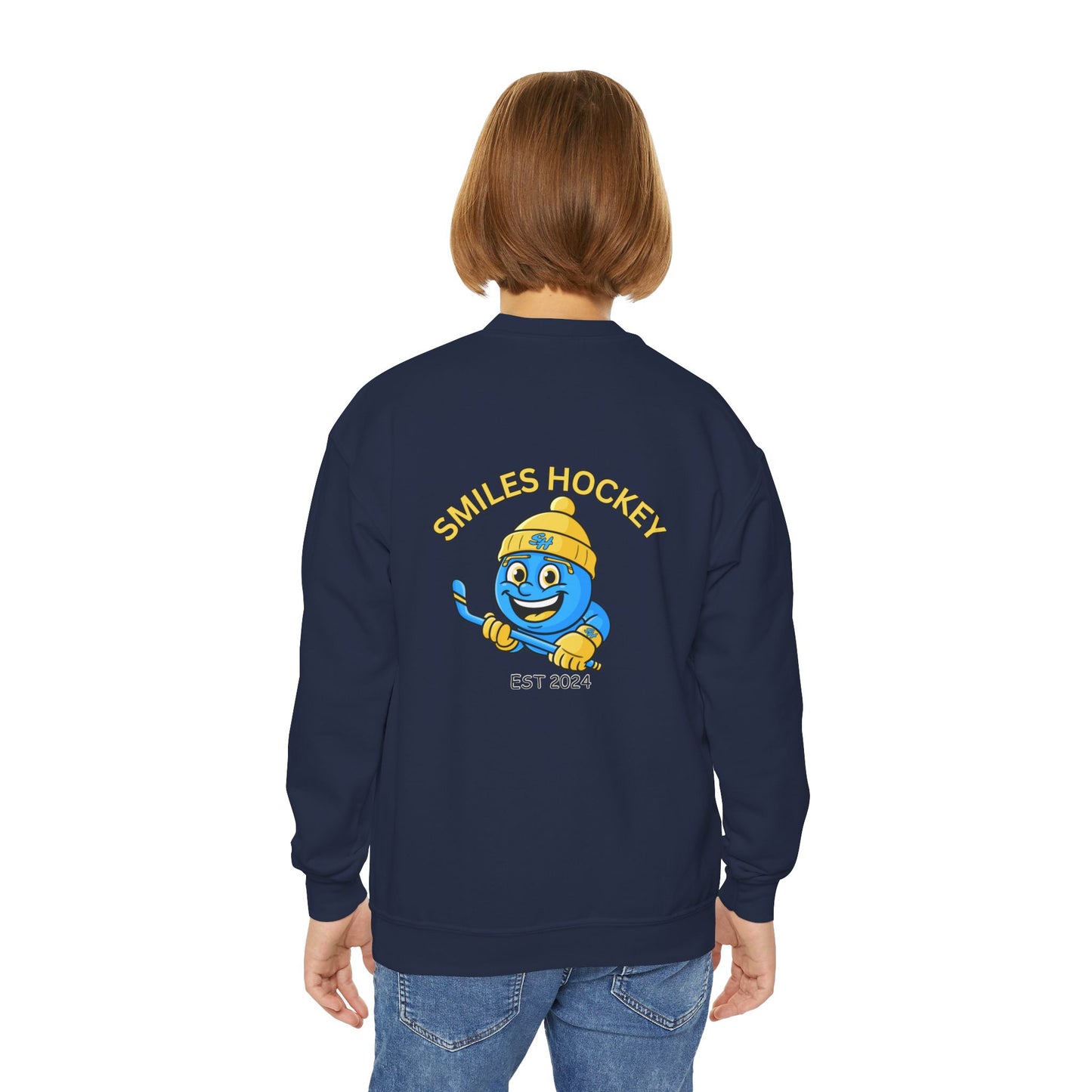 (8) Youth - Smiles Hockey Logo Crewneck