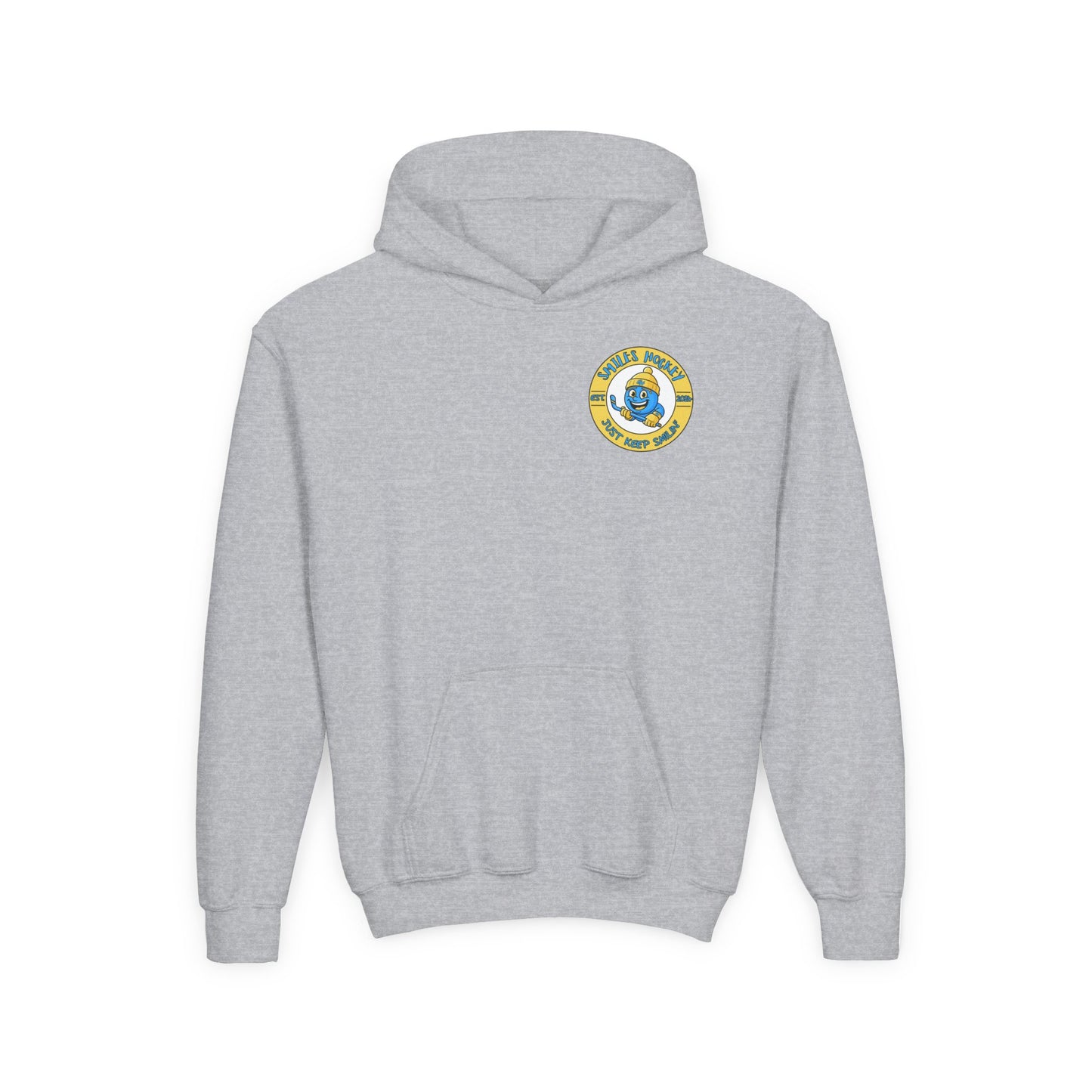 (7) Youth - Smiles Hockey Shark Heavy Blend Hooded Sweatshirt