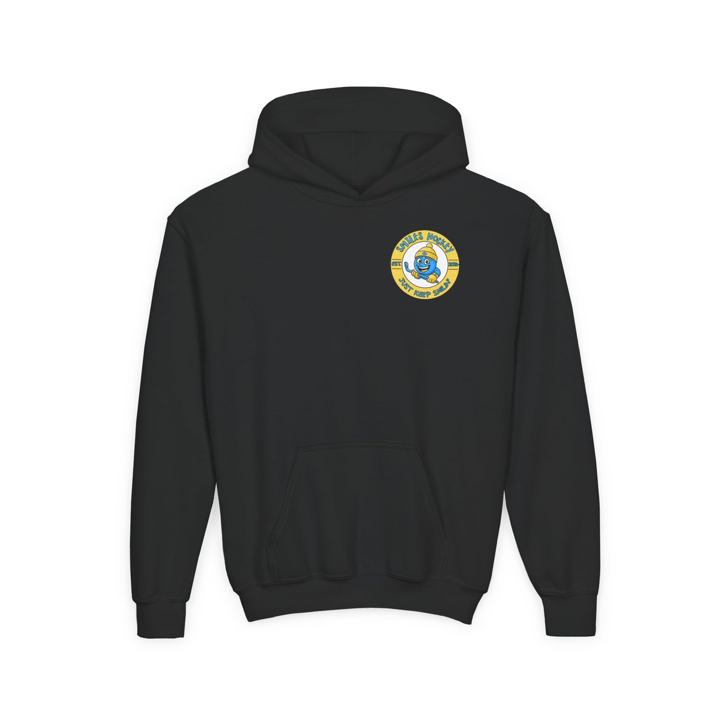 (7) Youth - Smiles Hockey Shark Heavy Blend Hooded Sweatshirt