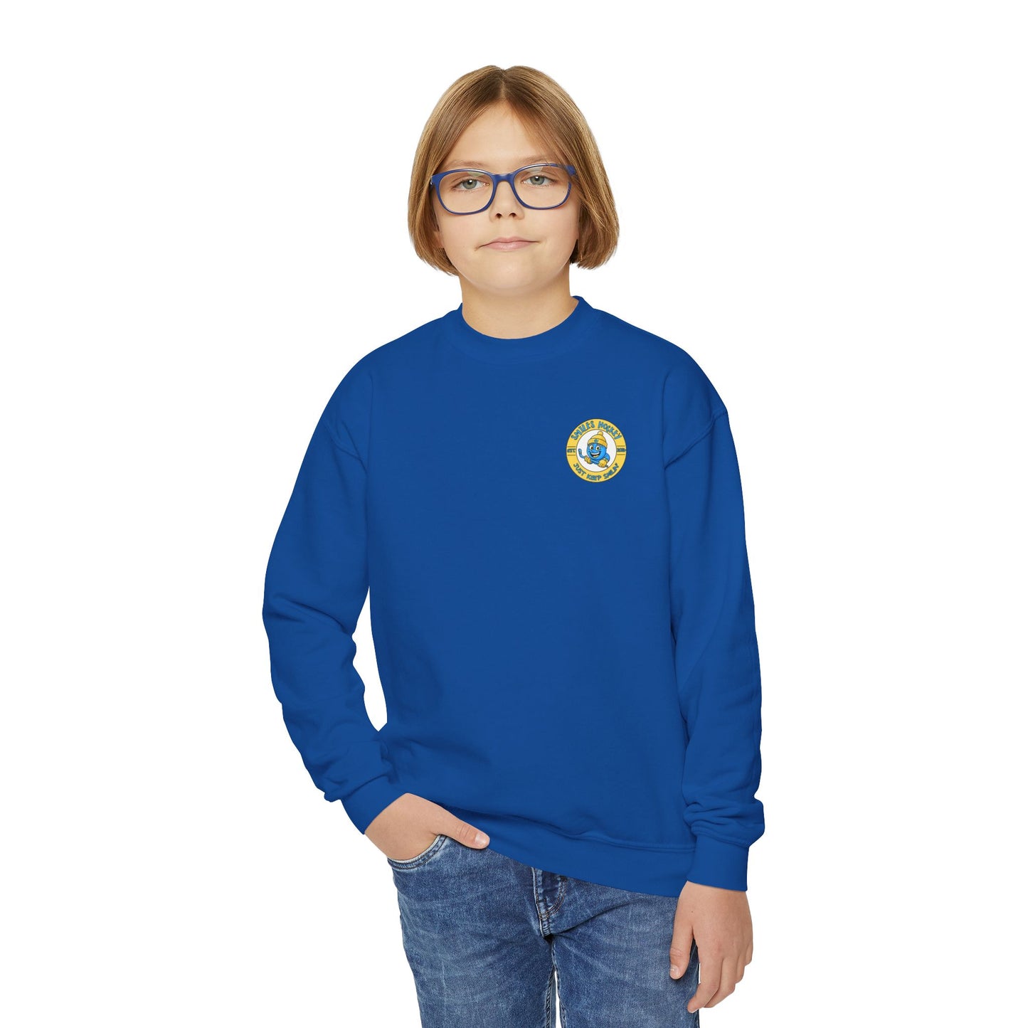 (8) Youth - Smiles Hockey Logo Crewneck