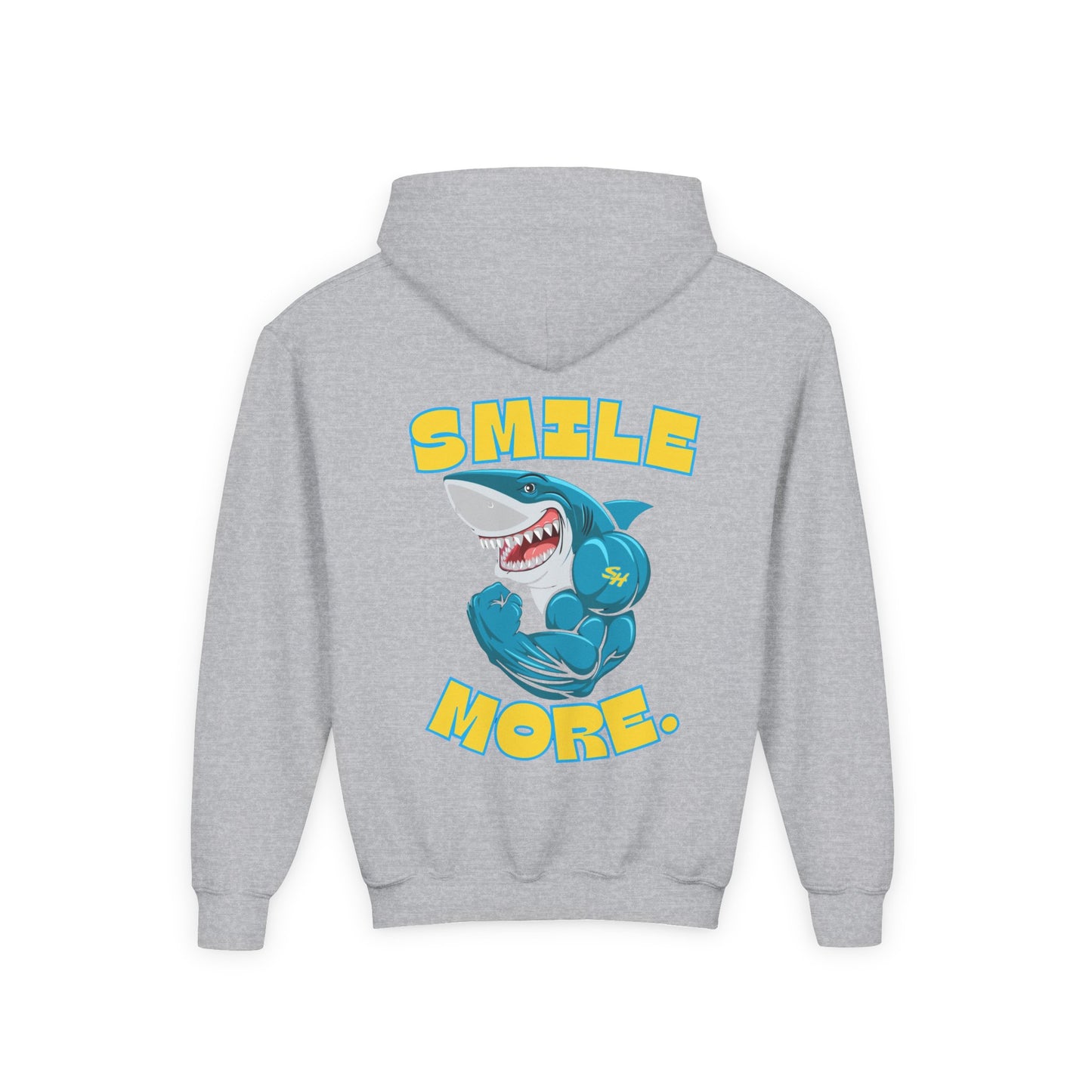 (7) Youth - Smiles Hockey Shark Heavy Blend Hooded Sweatshirt