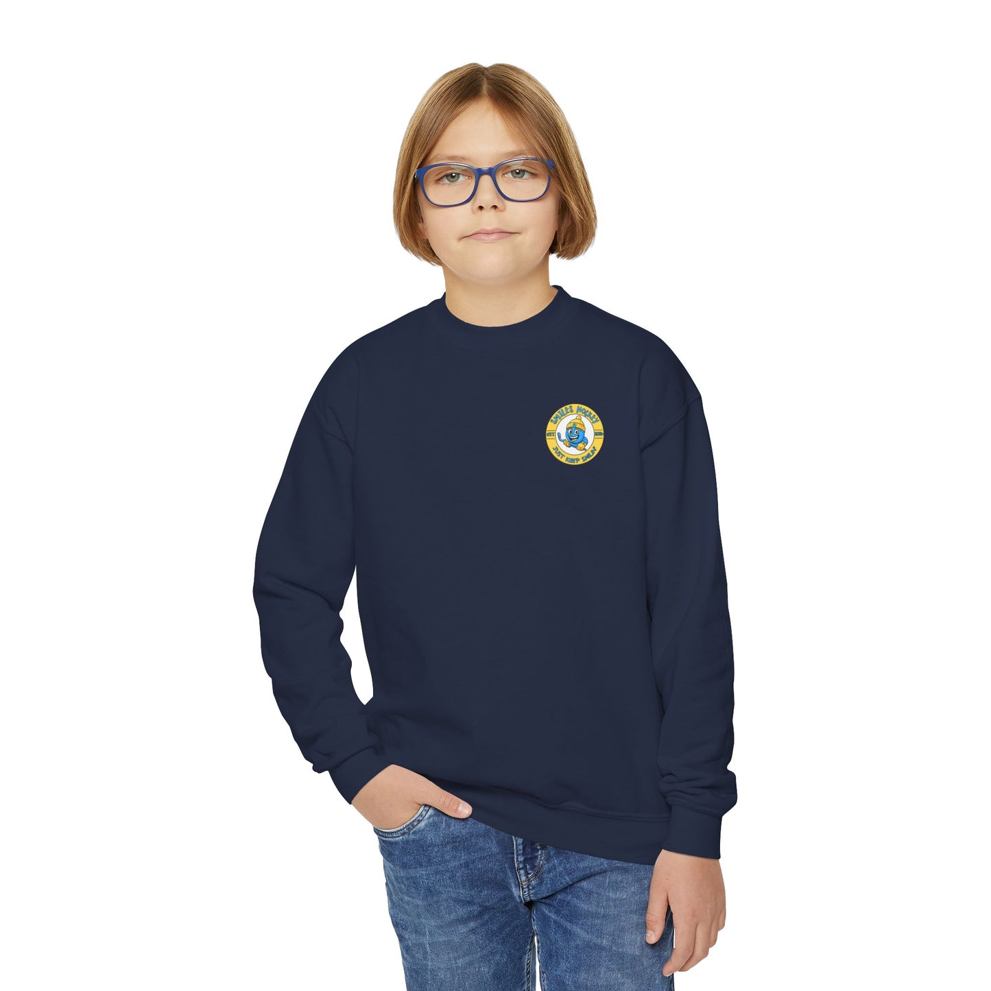 (8) Youth - Smiles Hockey Logo Crewneck