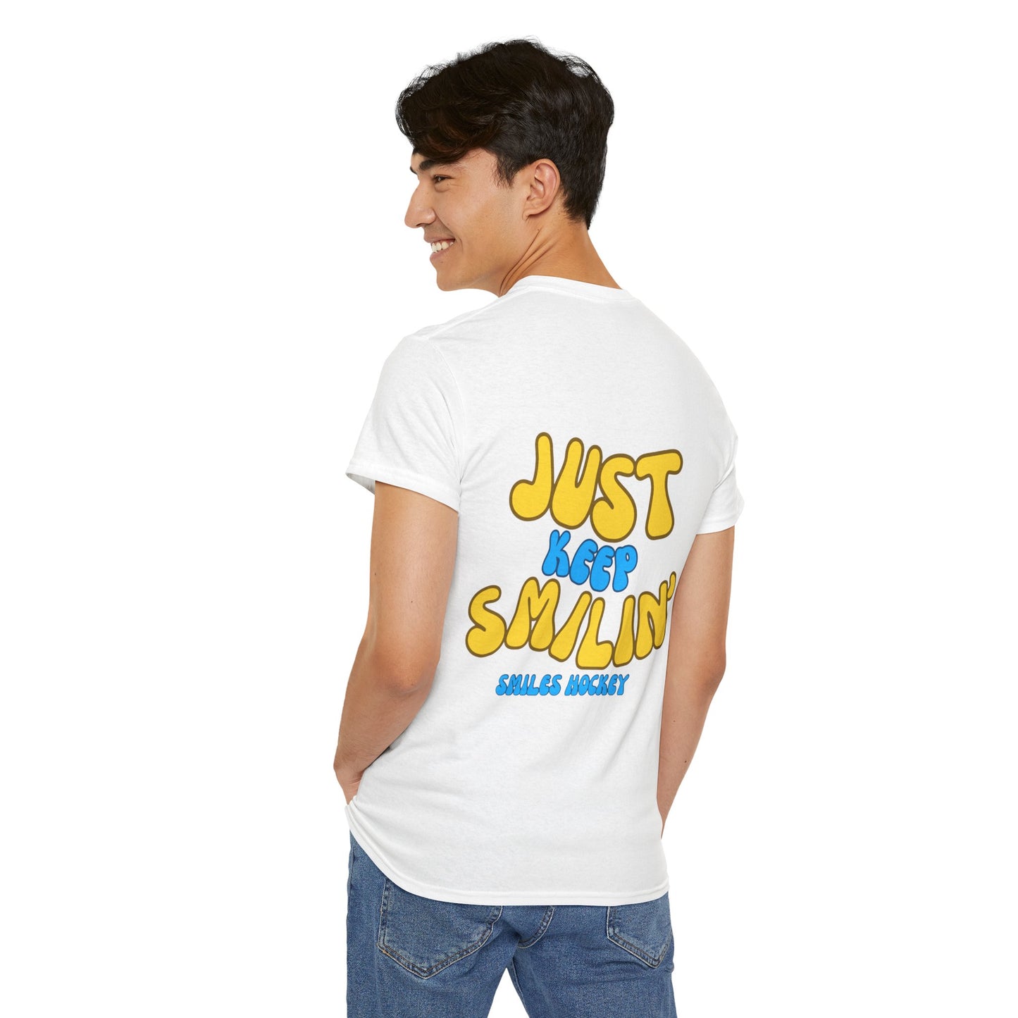 (1) Adult - Smiles Hockey Curvy Text Tee