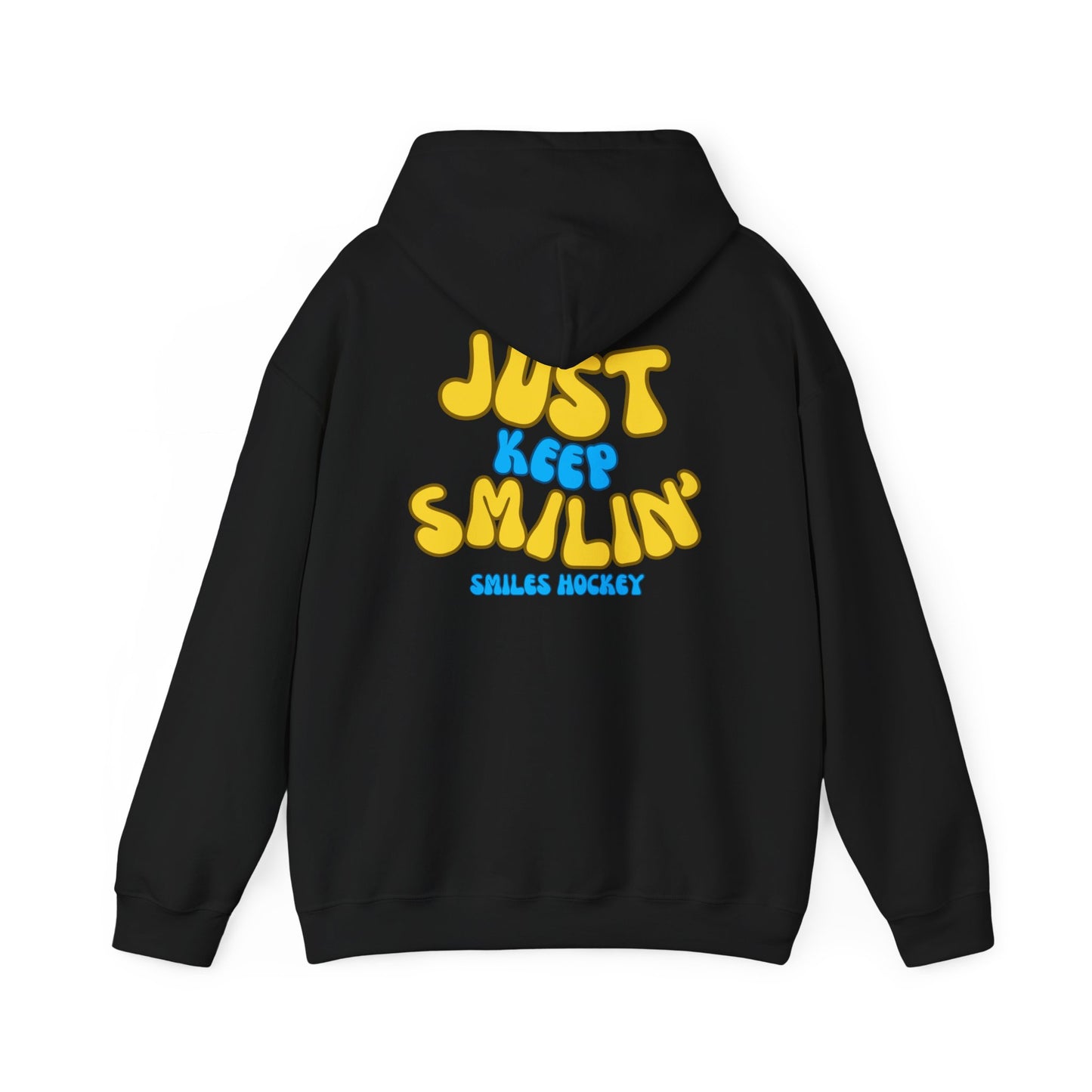 (1) Adult - Smiles Hockey Curvy Text Hooded Sweatshirt