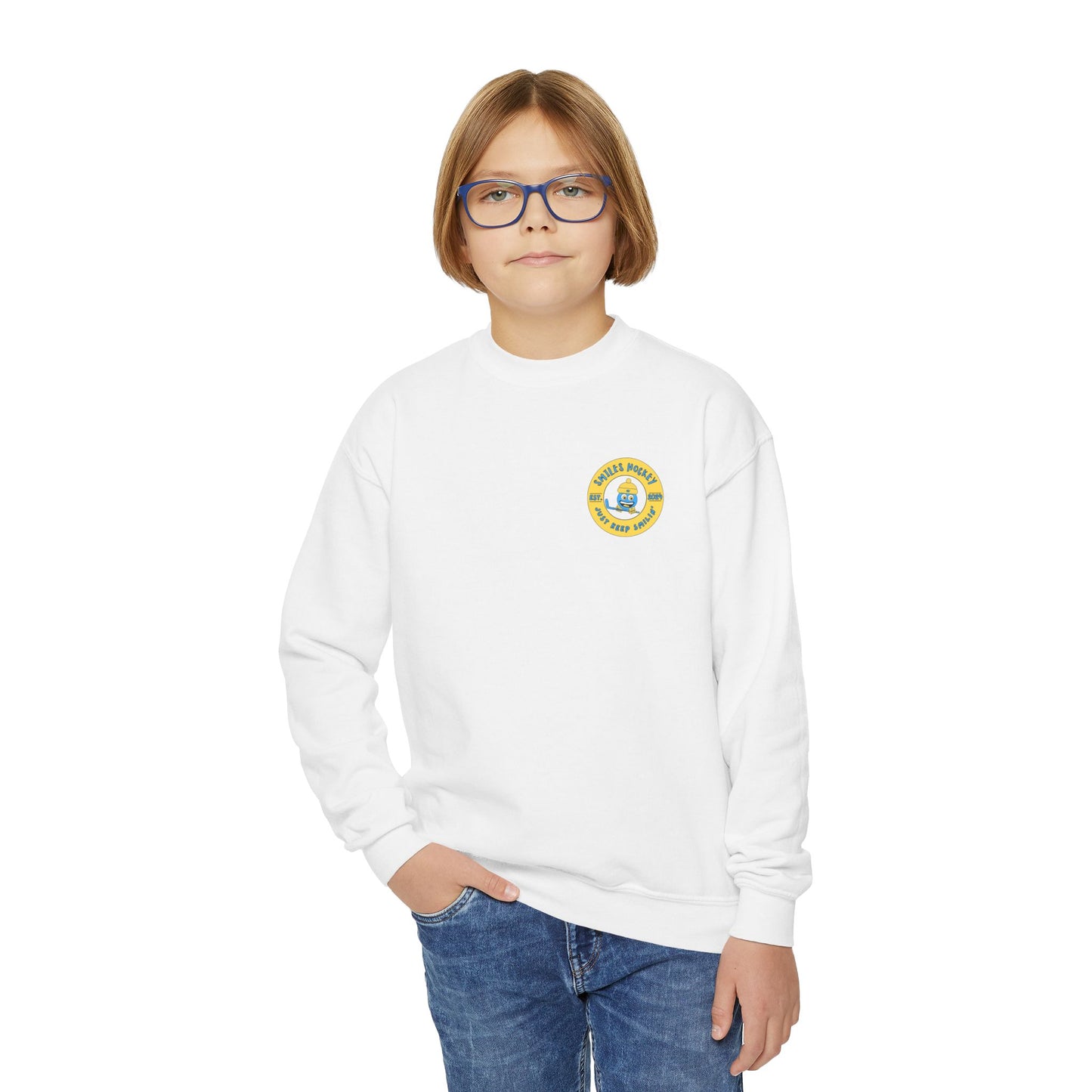 (5) Youth - Smiles Hockey Big Shark Crewneck Sweatshirt