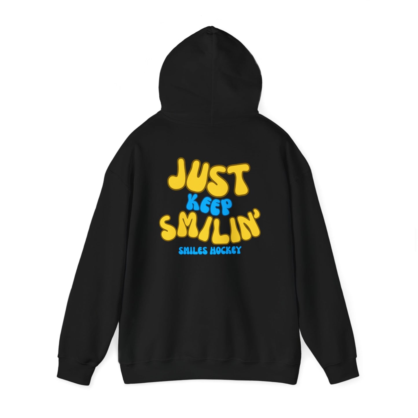 (1) Adult - Smiles Hockey Curvy Text Hooded Sweatshirt