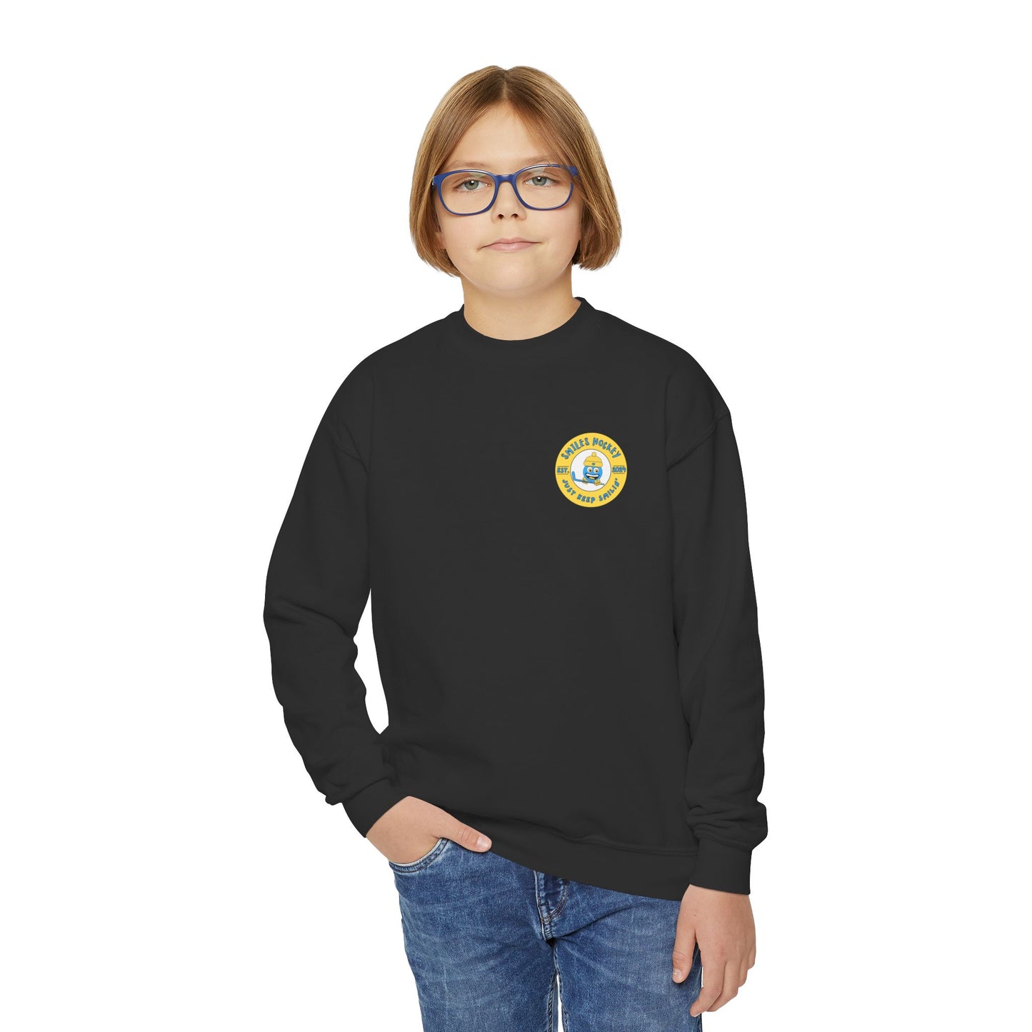 (5) Youth - Smiles Hockey Big Shark Crewneck Sweatshirt