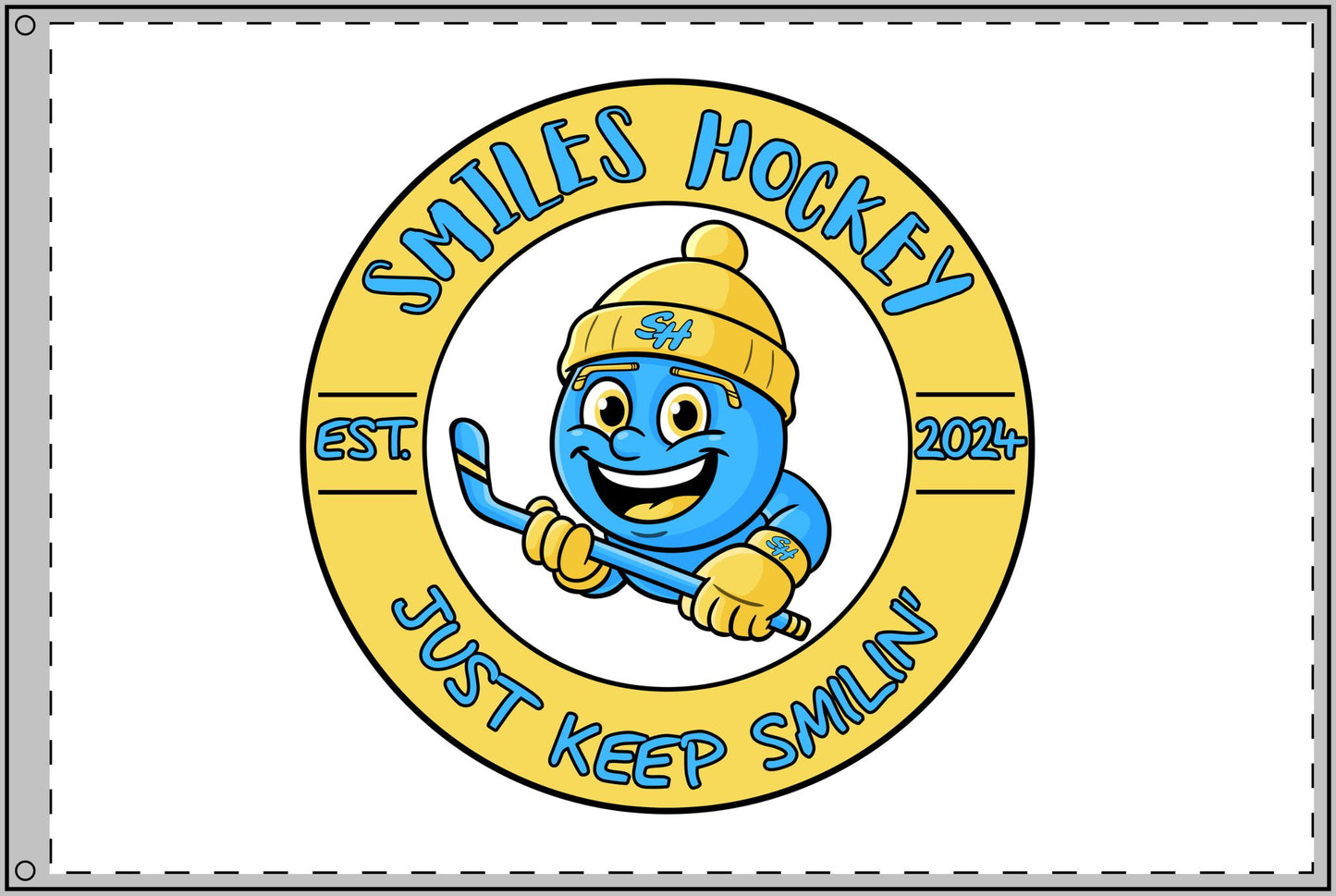 (9) Accessories - Smiles Hockey Double-Sided Flag