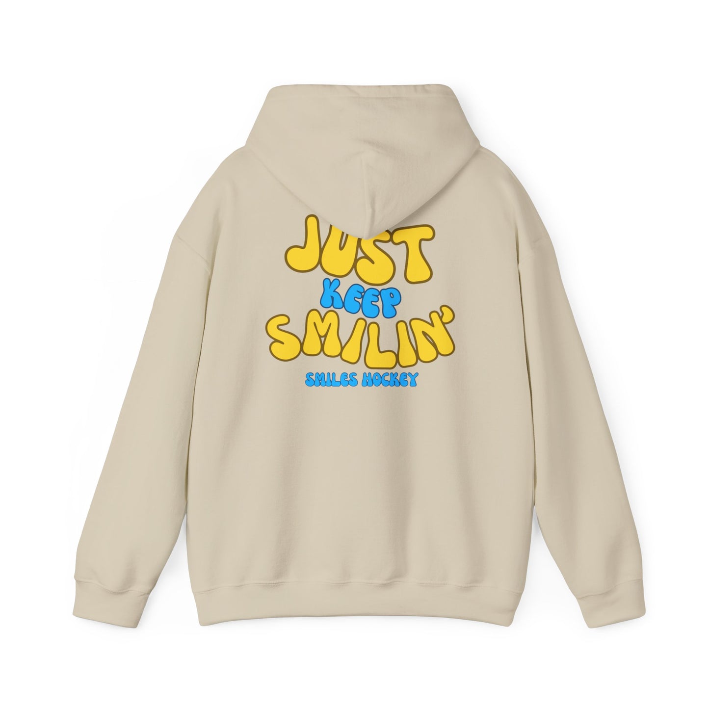 (1) Adult - Smiles Hockey Curvy Text Hooded Sweatshirt