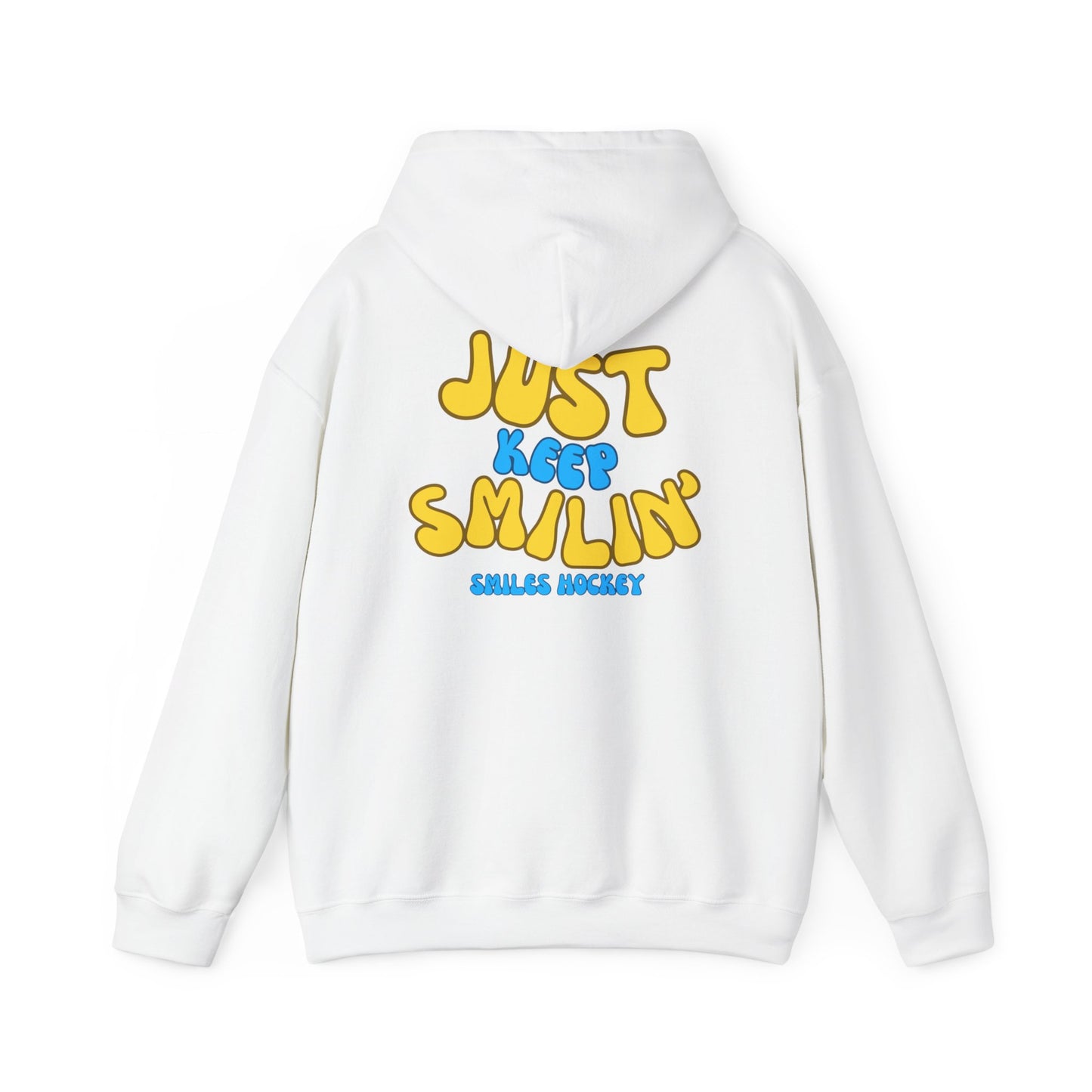 (1) Adult - Smiles Hockey Curvy Text Hooded Sweatshirt