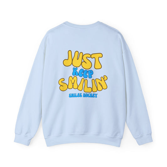 (1) Adult - Smiles Hockey Curvy Text Crewneck Sweatshirt