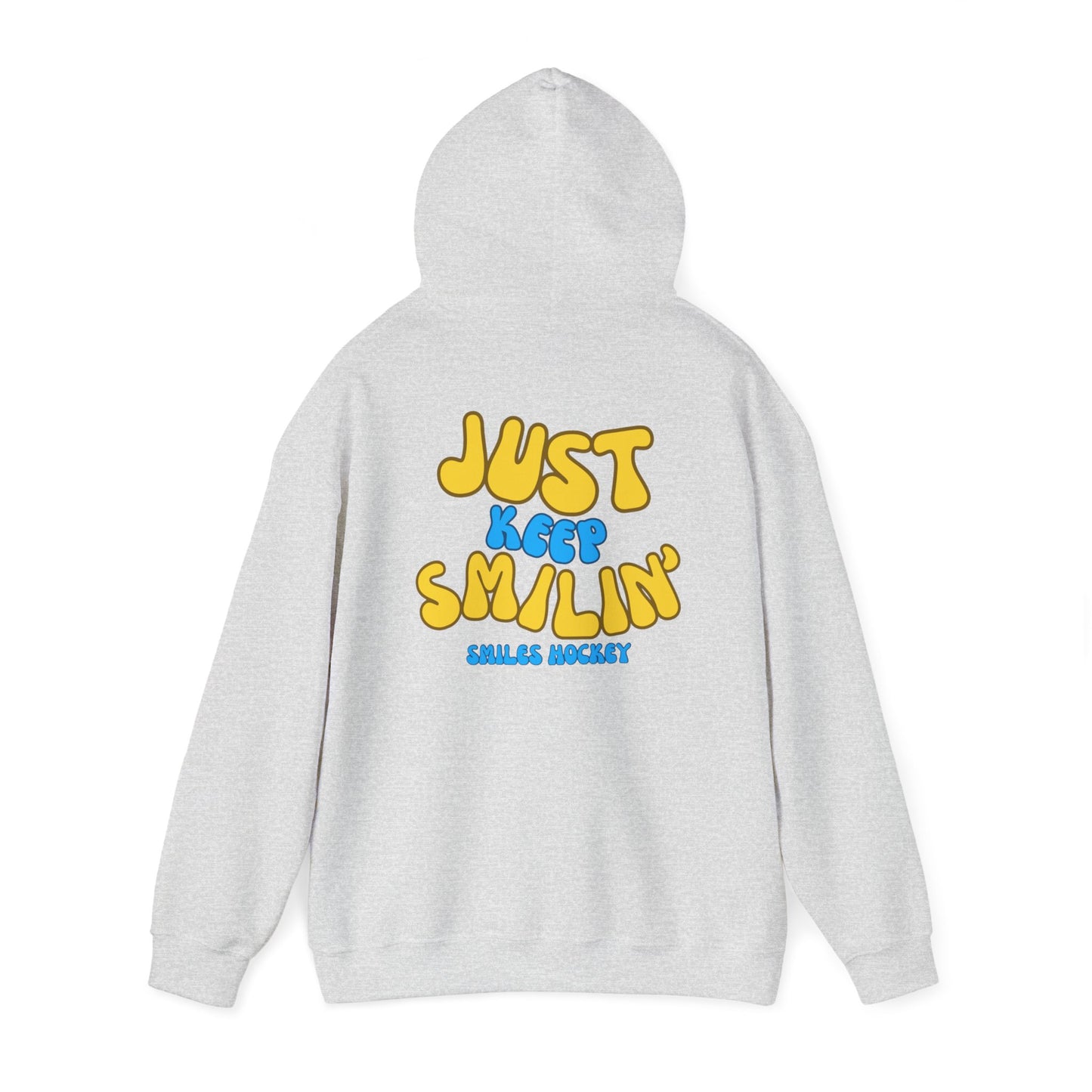 (1) Adult - Smiles Hockey Curvy Text Hooded Sweatshirt