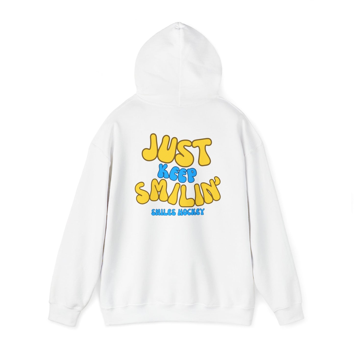 (1) Adult - Smiles Hockey Curvy Text Hooded Sweatshirt