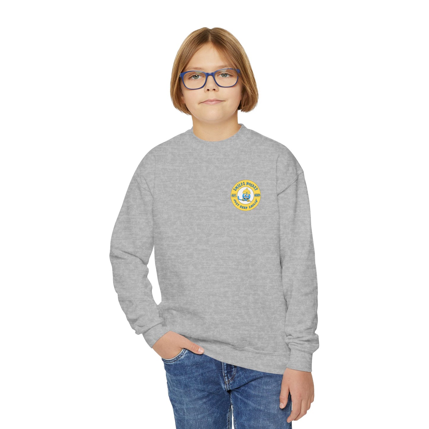 (5) Youth - Smiles Hockey Big Shark Crewneck Sweatshirt